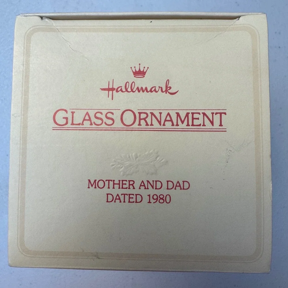 Vintage Hallmark Ornament 1980 Mother and Dad Christmas Tree‎ Trimmer Collection